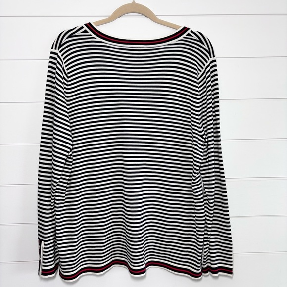 Talbots O, THE OPRAH MAGAZINE COLLECTION EMBROIDERED STRIPE CARDIGAN Size‎ XLP - Picture 4 of 12